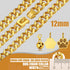 Cuban Link Dog Chain Collar, 12mm with Secure Snap, Bell & Dog Tag, Stainless Steel 18K Gold for Puppy, Small, Medium,