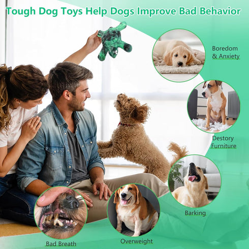 Dog Toys for Aggressive Chewers, Indestructible Tough Chew Toys for Large Dogs, Real Bacon Nylon Bones