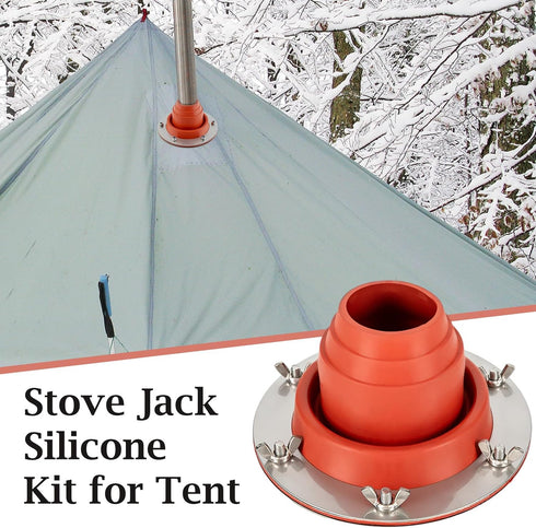 Tent Stove Jack Kit, Silicone High Temp Flexible Roof Jack Pipe Boot for Bell Tent, Yurt, and Wood Burner
