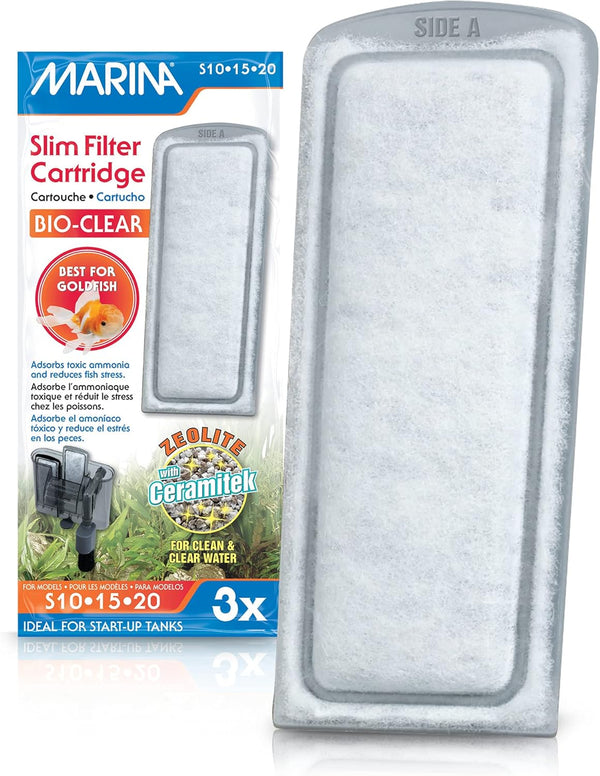 Bio Clear Ceramic Replacement Cartridge Marina for Slim Filters, 3 Pack, White