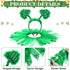 4 Pcs St Patrick's Day Dog Costume - Tutu for Dogs, Sequins Bowtie, Shamrock Headband, Green Puppy Skirt for Irish Party
