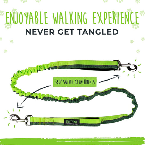 Mighty Paw Hands Free Dog Leash | Bungee Waist Leash for Walking, Running, Up to 150 lbs, 36" - 48"