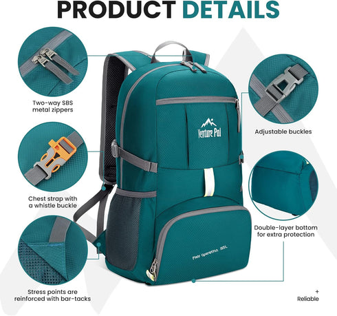 Venture Pal 35L Ultralight Packable Travel Backpack, Foldable Camping and Hiking Daypack