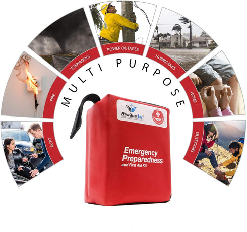 180 Travel-First Aid-Kit Car-Home Piece Survival-Kit Outdoor-Adventure - Full Portable Emergency Essential - Hiking