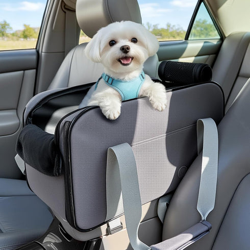 PETSFIT Multipurpose Center Console Dog Car Seat, Airline Approved Dog Car Carrier
