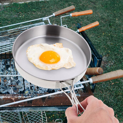 6.29In Angoily Portable Non-Stick Frying Pan Outdoor Cooking Pot with Foldable Handle for Camping Hiking Travel