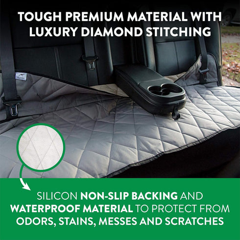 Plush Paws Products Premium Just Bench Car Seat Protector | Diamond Stitching | Washable & Waterproof Bench Seat Dog