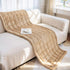 LiveGo Fuzzy Couch Covers for Pets, Garden Chic Cotton Protective Couch Cover, Pet Mat Bed Couch Cover (Milky Coffee)