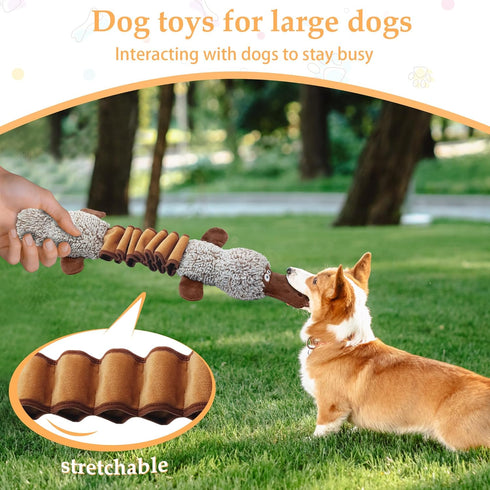 Qiiiiian Squeaky Dog Toys, Stuffed Large Dog Toys to Keep Them Busy, Interactive Plush Chew Toys with Crinkle Paper