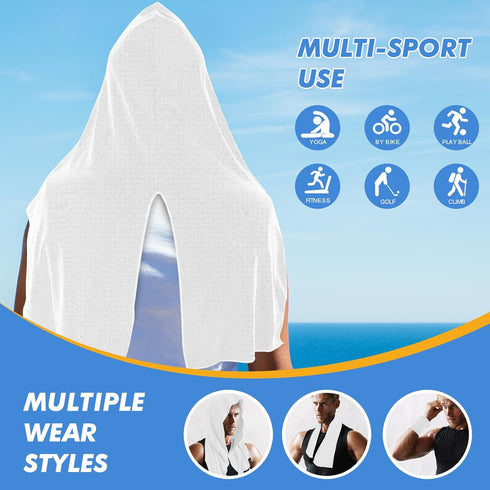 50 CSITE Cooling Hoodie Towels for Neck and Face, UPF Sun Protection & Instant Cooling, Ice Towels for Hot Weather