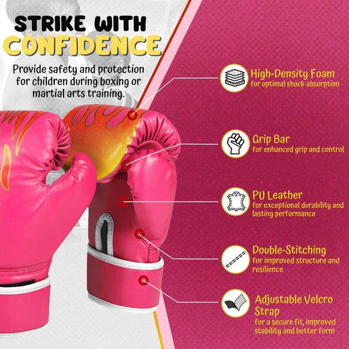 Flexzion Kids Boxing Gloves for 3 to 8 Years, 4 oz Boxing Gloves for Children Sparring Youth Boxing Gloves