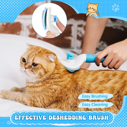 10 Trimmer Teenyyou Cats Grooming Kit - Pcs Pet Self Cleaning Kit for Indoor Long Hair Cats Include Brush Bath Brush