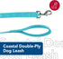 Coastal Pet Double-Ply Dog Leash - Bolt Snap Attachment to Collars and Harnesses - Nylon Dog Walking Leash for Small, Medium and Large Dogs - Teal - 1" x 6'