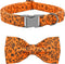 Halloween Dog Collar with Bow, Cute Pumpkin Gift Collar for X-Small Puppies