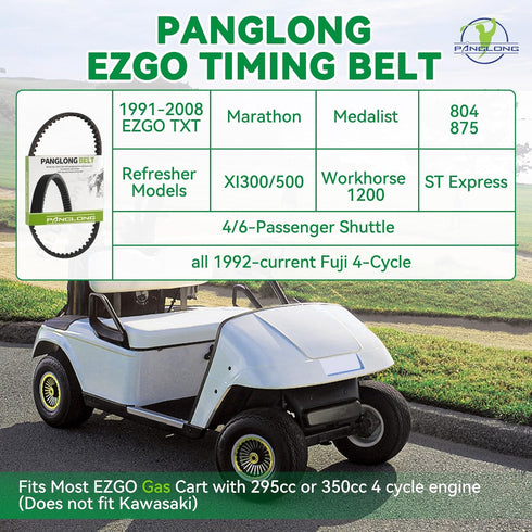 Panglong EZGO Timing Belt for Gas Golf Cart, 1991-Up EZGO Models with 295cc & 350cc Engine