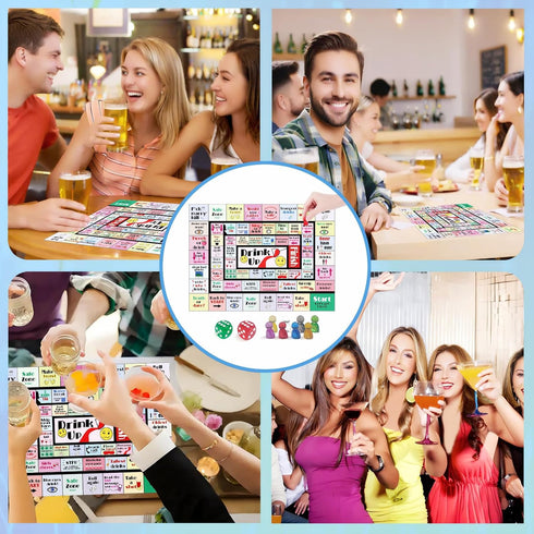 gzaymng (2-8 21+) Drinking Board Games for Adults, Leather Mat Drinking Board Game, Hilarious Party Games