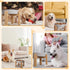 8.8 inch Elevated Slow Feeder Dog Bowl - Puzzle Maze Dish with Bamboo Stand - Raised Ceramic Food Bowl for Medium