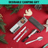 HAUSHOF 4-in-1 Camping Utensils, 2-Pack Detachable Stainless Steel Spoon, Fork, Knife & Bottle Opener for Traveling,
