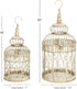 Deco 79 Metal Round Birdcage Set of 2, 22" & 18"H, with Latch Lock Closure and Hanging Hook, Cream
