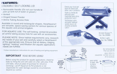 Lees Aquarium Herphaven Rectangle Reptile Carrier