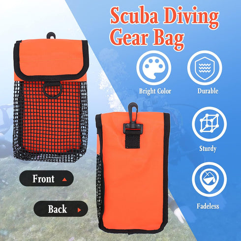 Scuba Diving Gear Bag with Finger Reel/SMB Safety Surface Marker Buoy and Mesh Storage Pocket for Snorkeling Equipment