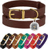 BRONZEDOG Leather Dog Collar - Durable Basic Pet Collar with Metal Buckle for Small Medium Large Dogs (13-16 Inch, Dark