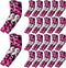 Leumoi 20 Pairs Breast Cancer Arm Sleeves - Pink Ribbon Compression UV Sleeves