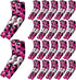 Leumoi 20 Pairs Breast Cancer Arm Sleeves - Pink Ribbon Compression UV Sleeves