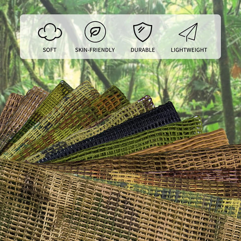 Sniper Veil Netting Camo Scarf, Men Camo Gun Wrap for Hunting, Shooting, Outdoor Activities