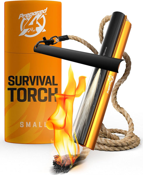 Prepared4X Fire Starter Survival Tool - All-in-One Flint and Steel Kit with 36" Waterproof Tinder Wick Rope