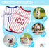 Sleek Striped Dog Vest: Sleeveless Baseball-Style Shirt for Small, Medium, Large Breeds, Comfortable Blue L