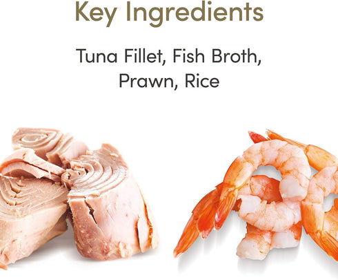 Applaws Natural Wet Cat Food, Tuna Fillet with Shrimp in Broth, 2.12oz Pots, 18 Count, Limited Ingredient
