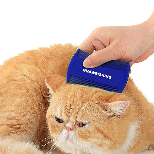 Flea Comb 4Pcs with High Strength Teeth, Pet Dog Cat Grooming Comb Set for Tear Stain Remover