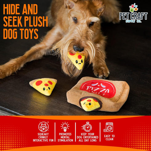 Pet Craft Supply Hide and Seek Plush Dog Toys, Crinkle Squeaky Interactive Burrow Activity Puzzle for Small Dogs
