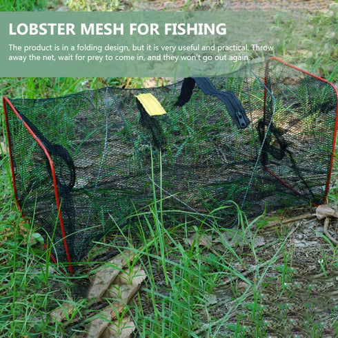 4pcs Toyvian Portable Crawfish Trap Lobster Shrimp Cast Net Foldable Crab Mesh Fishing Supplies for Outdoor Use
