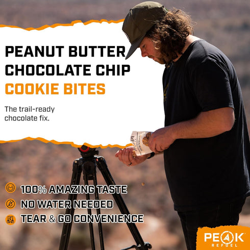 4-Pack Backpacking Packs Peak Refuel Cookie Bites | Freeze Dried and Camping Food | Tasty Trail Treat | High Protein