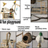 Parrots Playground Bird Play Stand Natural Wood Parrot Perch Gym Playpen Parakeet Nest with Feeder Cups Ladders