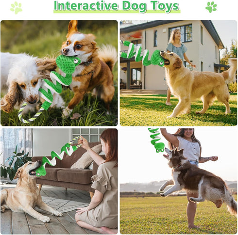 Interactive Squeaky Dog Toys with Pull Rope, Large Tug of War Toy, Plush Chew Toys for Small, Medium, Big Dogs