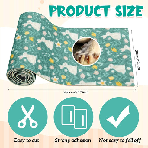 Maasechs 12 Inch 6.56 Rabbit Scratch Mat x ft Self Adhesive Bunny Scratching Pad Claws and Teeth Care Rabbit Mat