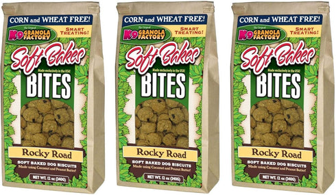 K9 Granola Factory 3 Pack of Soft Bakes Bites Rocky Road Dog Treats, 12 Ounces Each