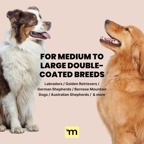 MalsiPree Dog Brush for Shedding, 2 in 1 Undercoat Rake Deshedding Tool for Medium to Large Dogs, Pet Dematting Comb