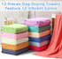 Moukeren 12 Pcs Microfiber Dog Towels Bulk, 20'' x 39'' Absorbent Soft Bath Towels for Small Medium Dogs