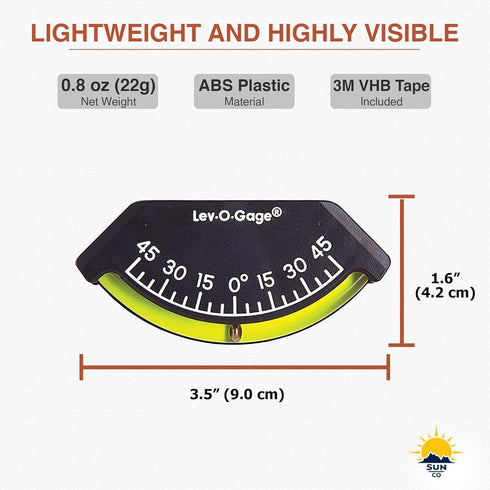 Sun Company Lev-o-gage Heel-Angle Clinometer, Marine Model, Mounts on Boat Bulkhead