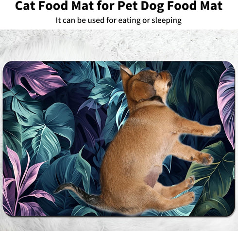 HEAKIERG 16"x19.6", Pet Bowl Mats for Food Cat Dog Cat Play Mat Pet Feeding Rug with Waterproof & Non-Slip Rubber