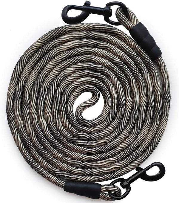 BTINESFUL Dog Tie Out Check Cord, Long Tether Rope Leash for Large Medium Small Dogs, 8ft 12ft 20ft 30ft 50ft 75ft