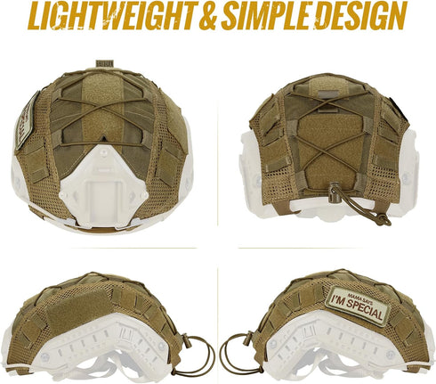 OneTigris Tactical Fast Cloth Helmet Cover for Ops-Core Fast PJ Helmet, Size M/L, Airsoft Cover in M/L