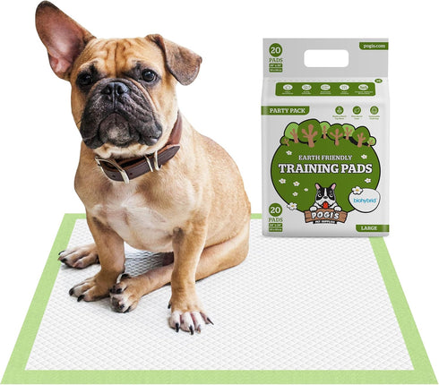Pogi's Dog Training Pads with Adhesive Tabs (20-Count) - Large Earth-Friendly Puppy Pee Pads