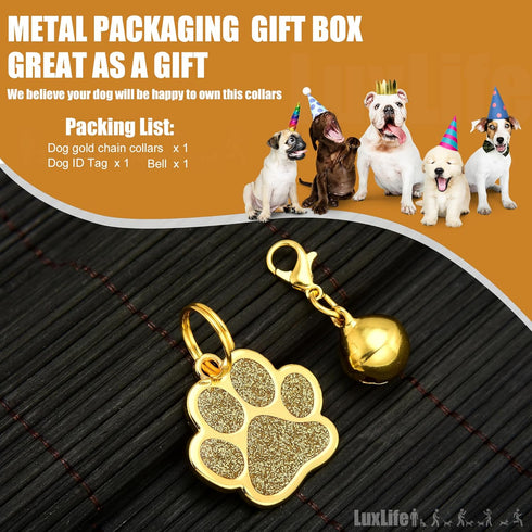 15mm & 19mm Thick Dog Chain Collar with Quick Release Buckle, 18K Gold Chain for Small, Medium, Large Dogs (19MM, 20")