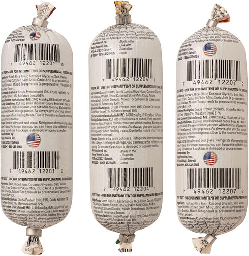 7 Oz (Pack 6) Happy Howie's Soft Meat Roll Treat - Soft Dog Food Rolls, Natural Ingredients, for All Dogs, Made in USA