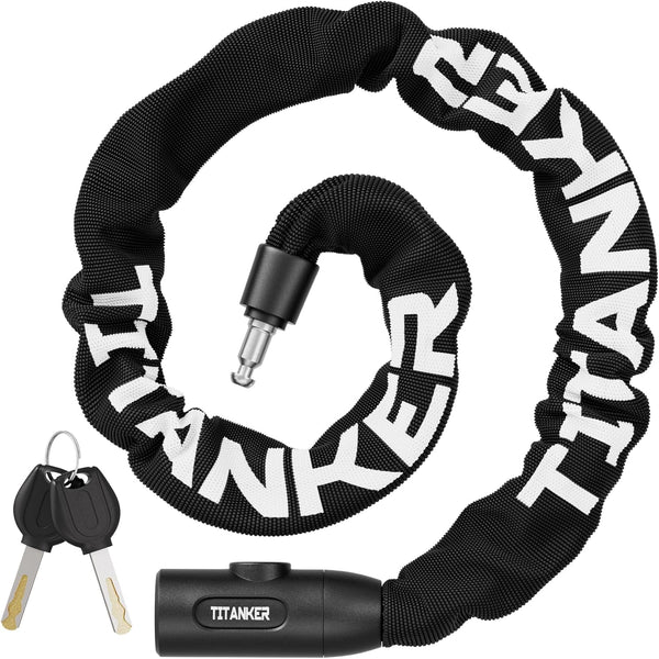 Titanker Heavy Duty Bicycle Lock Chain with Keys, 3 Feet Anti-Theft Lock for Bikes, Motorcycles, Doors